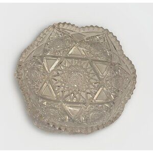 Antique American Brilliant Cut Glass Nut Bowl Bon Bon Tray Candy Dish 1873-1917